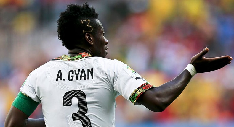 Ghana player Asamoah Gyan celebrates a goal against Portugal during a 2014 FIFA World Cup match in Brazil (Photo: EPA/Jose Sena Goulao)