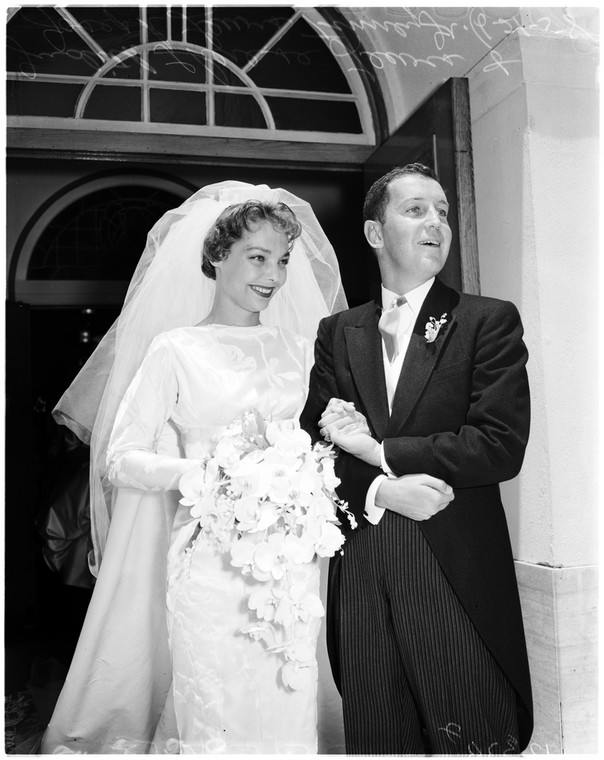 Judy Lewis wraz z mężem Joem Tinneyem w dniu ich ślubu w 1958 r.