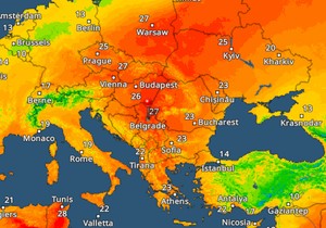 Porast temperatura, mapa 