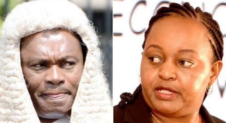 Photo collage of National Assembly Speaker Justin Muturi and Kirinyaga Governor Anne Waiguru