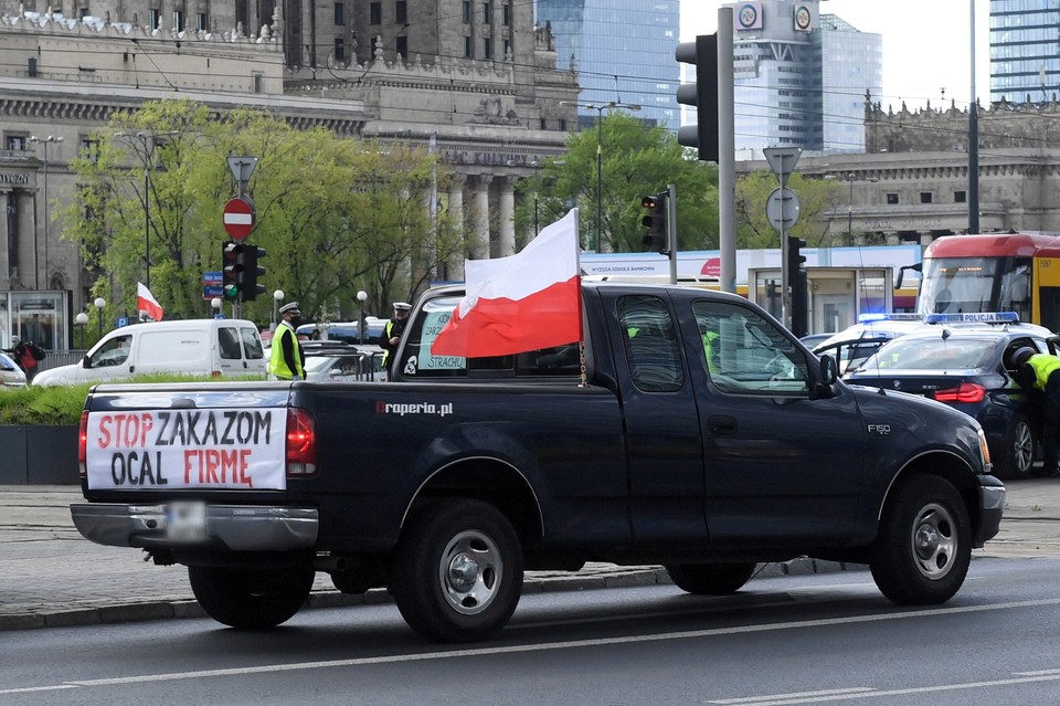 Warszawa: protest przedsiębiorców