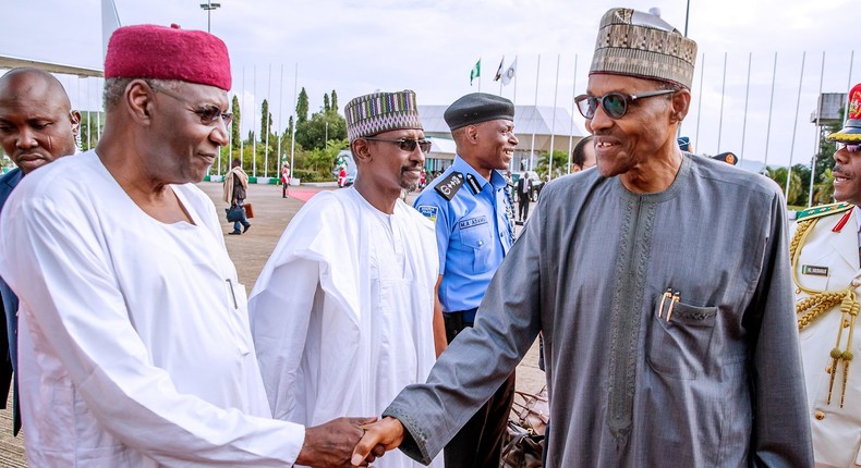 Chief of Staff to President Muhammadu Buhari, Abba Kyari (left), is believed to have contracted the coronavirus disease during a recent trip to Germany. He made contact with Buhari (right) after his trip, but the president tested negative [Presidency]