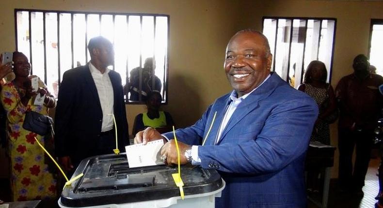 Gabon's President Ali Bongo Ondimba votes during the presidential election in Libreville, Gabon, August 27, 2016. 