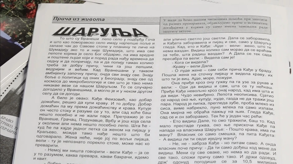 Jedan od njegovih članaka u listu "Moravac"