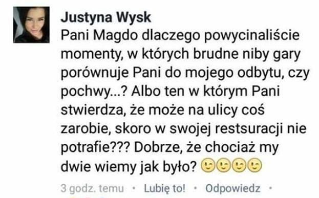 Justyna Wysk na Facebooku