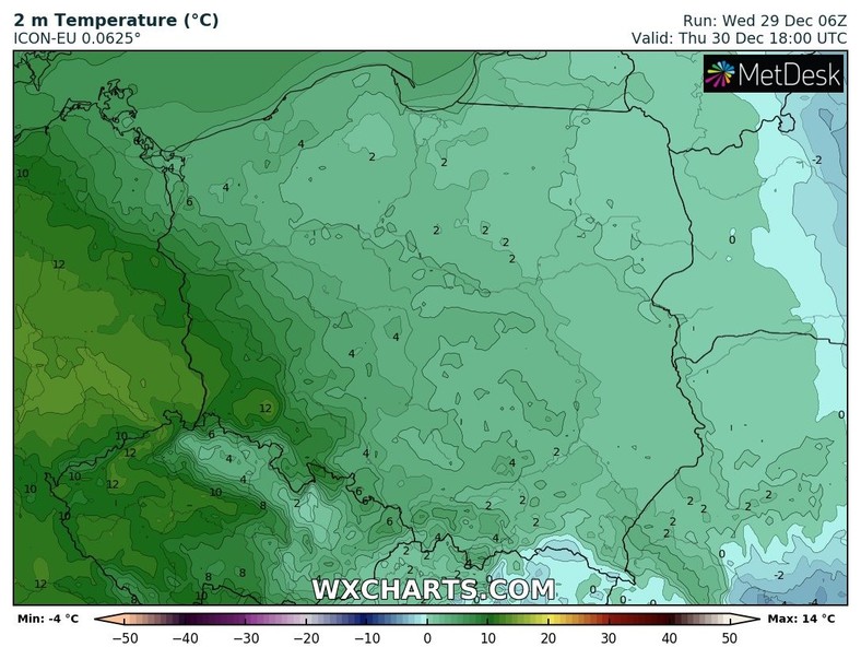 Temperatura na południowym zachodzie wieczorem wzrośnie aż do 12 st. C