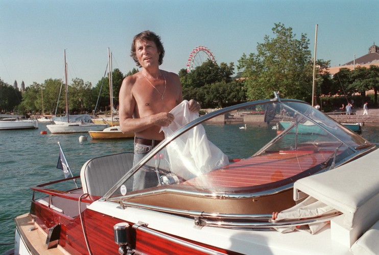 Udo Jürgens na swojej łodzi w 1994 roku