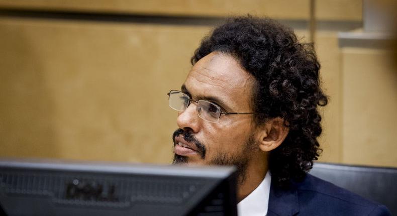 Ahmad Al Faqi Al Mahdi ( a.k.a. Abu Tourab) sits in the courtroom of the International Criminal Court (ICC) in the Hague the Netherlands, September 30,2015. REUTERS/Robin van Lonkhuisen/Pool