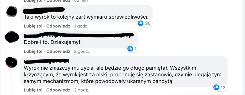 Komentarze po wyroku dla podpalacza