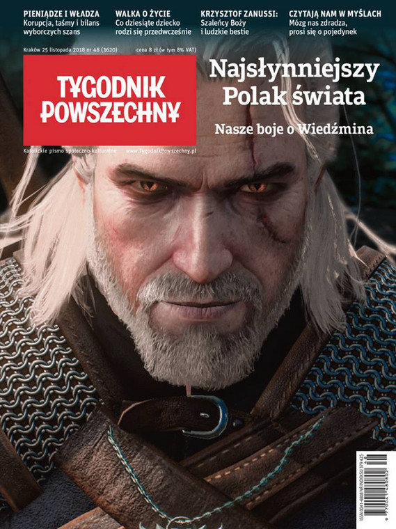 Wiedźmin Geralt na okładce "Tygodnika Powszechnego"