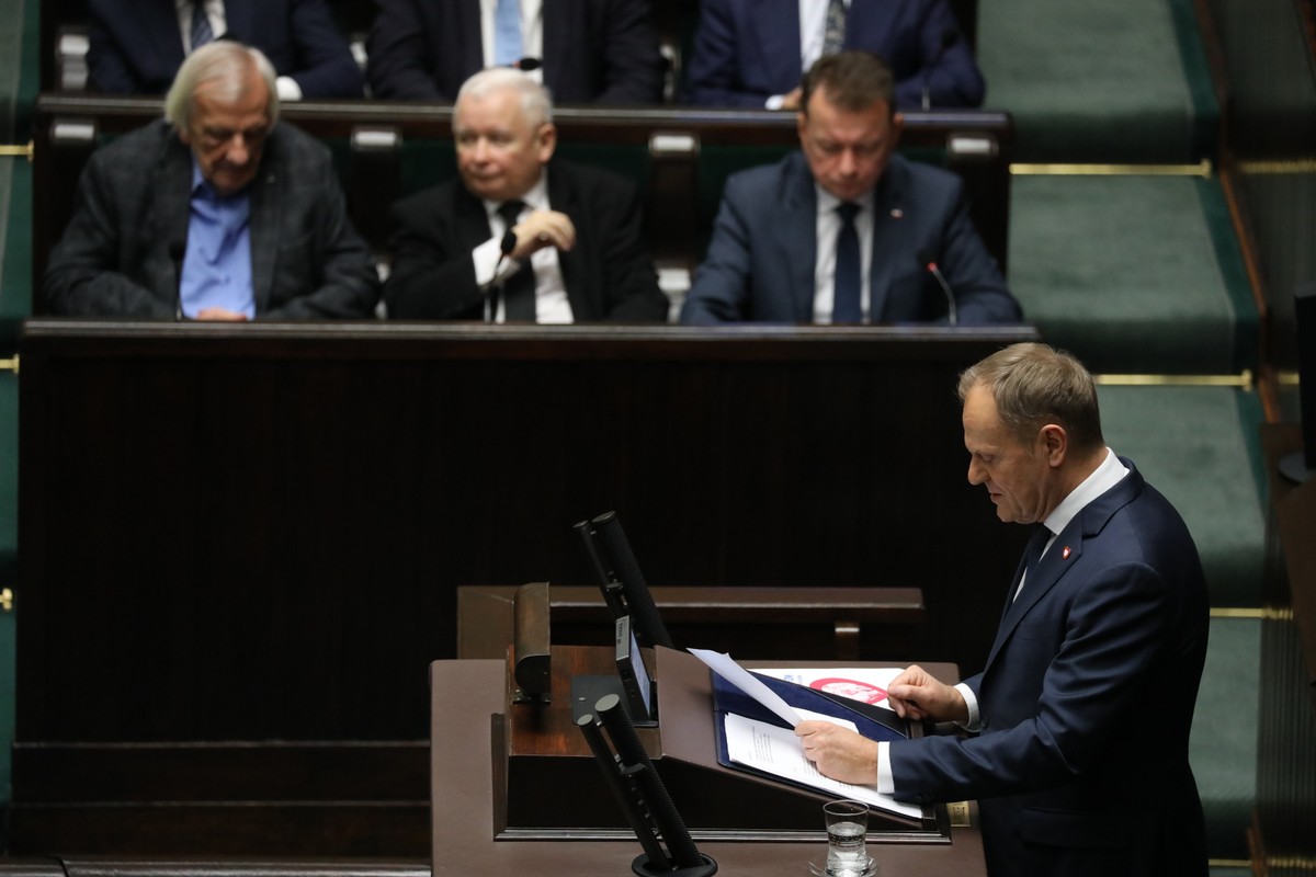 Jarosław Kaczyński i Donald Tusk w Sejmie