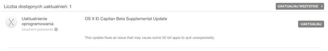 Aktualizacja dostępna jest w Mac App Store
