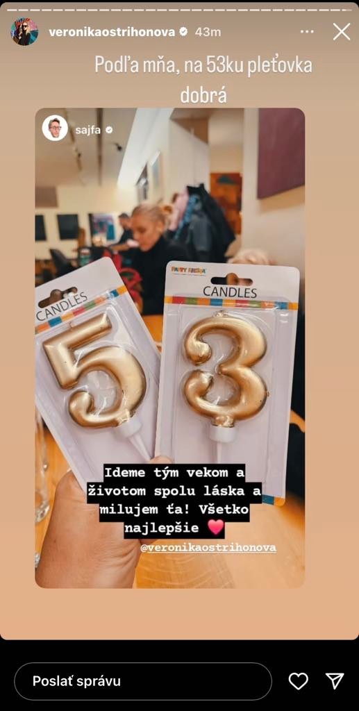Sajfa vinšoval Veronike k 53. narodeninám.