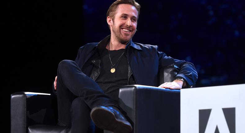 Ryan Gosling speaking at the Adobe Summit on Wednesday.