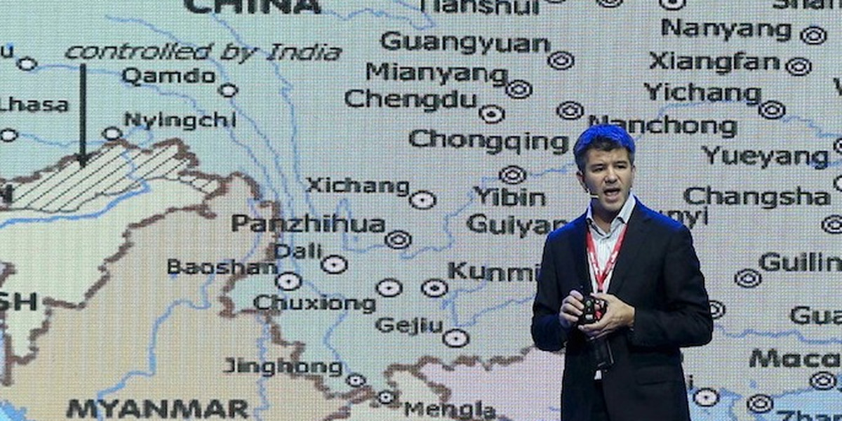 Uber CEO Travis Kalanick at the 2015 Baidu World Conference in Beijing, China, on September 8, 2015.