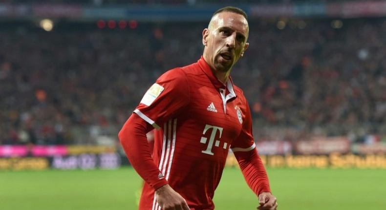 Bayern Munich's French midfielder Franck Ribery who is out of contract at the end of the season, picked up a leg injury in training