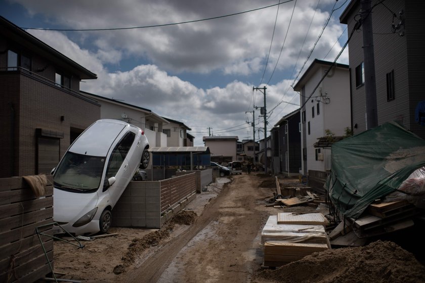 Japonia ulewy.