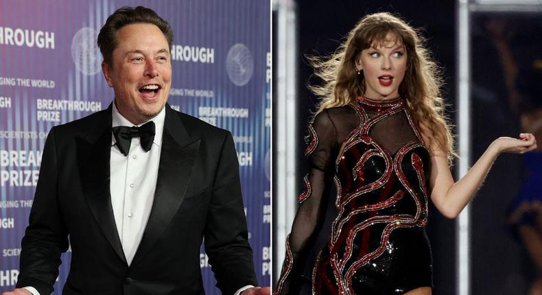 Elon Musk (left) and Taylor Swift (right).Tayfun Coskun/Anadolu via Getty Images; Ashok Kumar/TAS24 via Getty Images