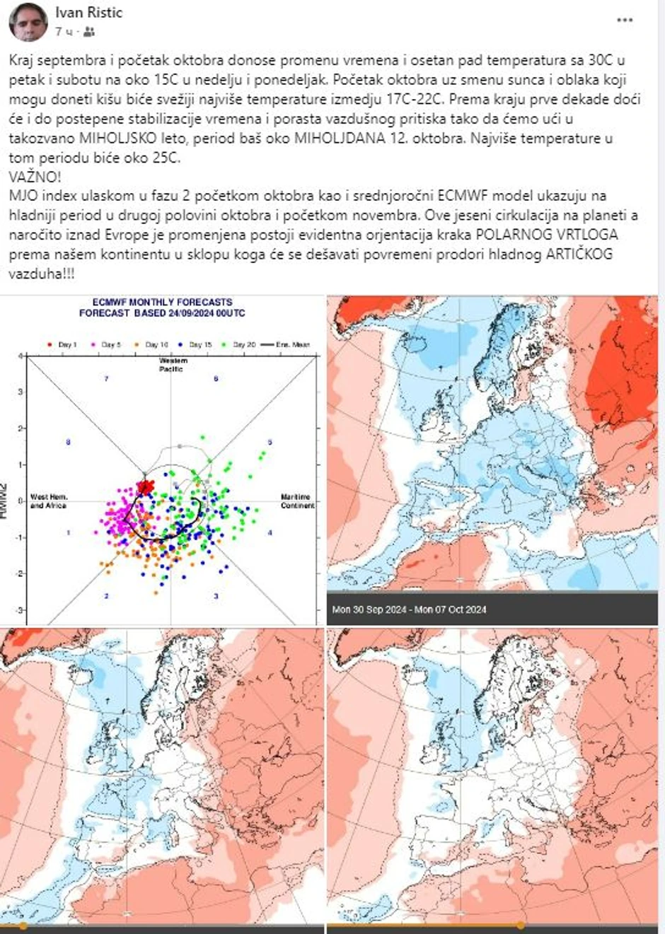 Meteorolog Ivan Ristić, mape