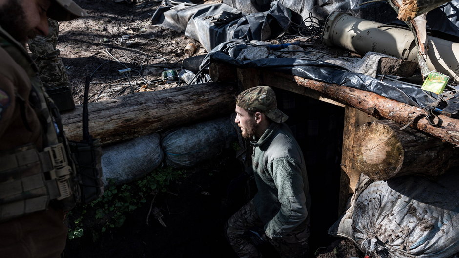 Ukrainian soldier of the 80th brigade outside of a trench at Bakhmut direction as the Russia-Ukraine war continues in Donetsk