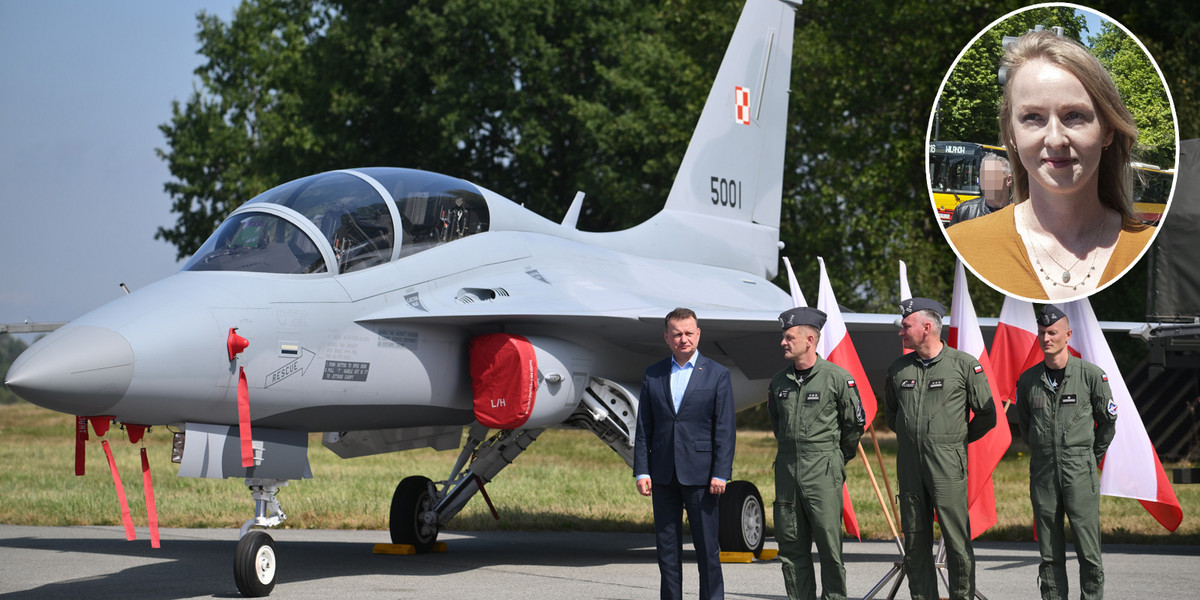 Mariusz Błaszczak pokazał myśliwce FA-50. Urszuli Hołowni nie było na wydarzeniu