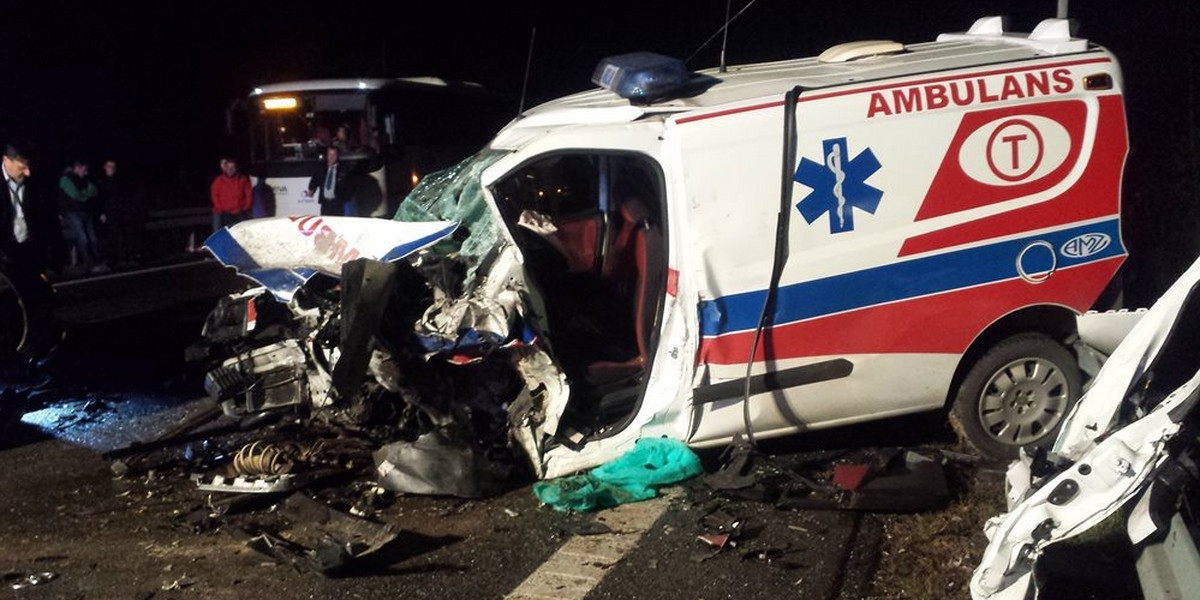 Wypadek ambulansu na Podkarpaciu