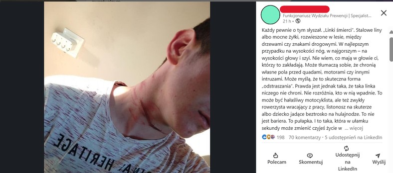 Wpis funkcjonariusza o linkach śmierci