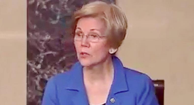 Sen. Elizabeth Warren of Massachusetts speaks during a Senate debate over Sen. Jeff Sessions' nomination for attorney general.