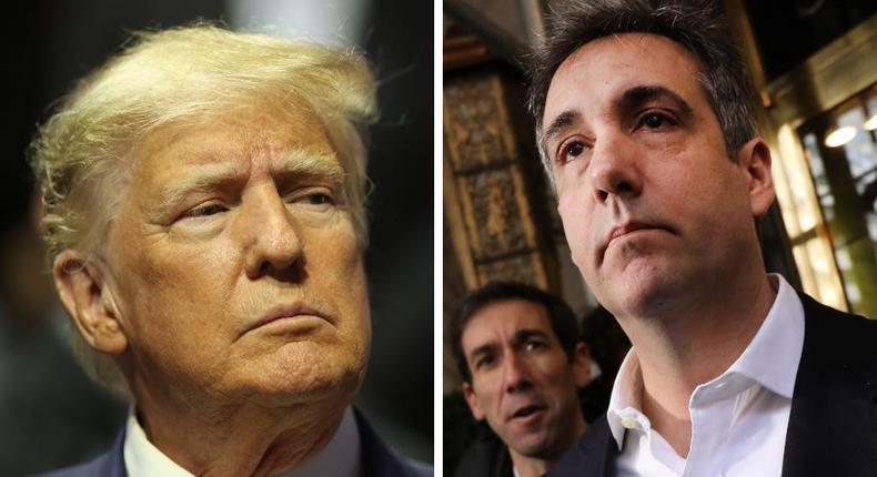 Donald Trump and Michael Cohen.Shane Bevel/NCAA Photos via Getty Images, Spencer Platt/Getty Images