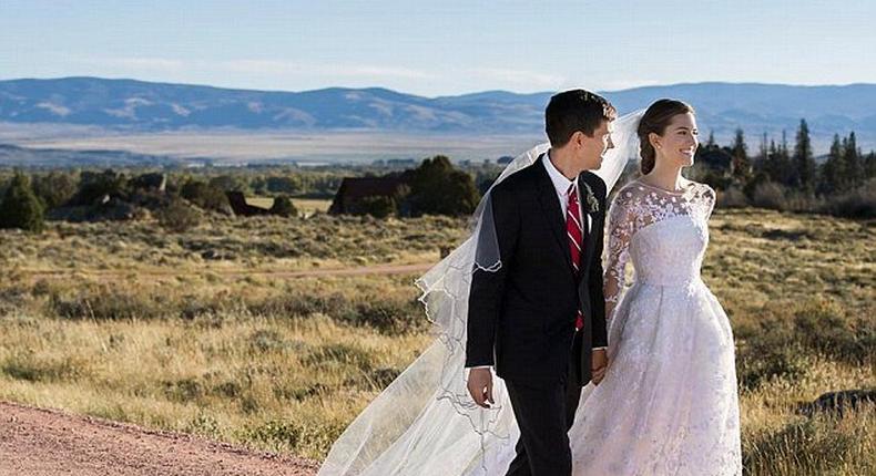 Allison Williams, 27, and Ricky Van Veen, 34, tied the knot in Wyoming on Saturday afternoon