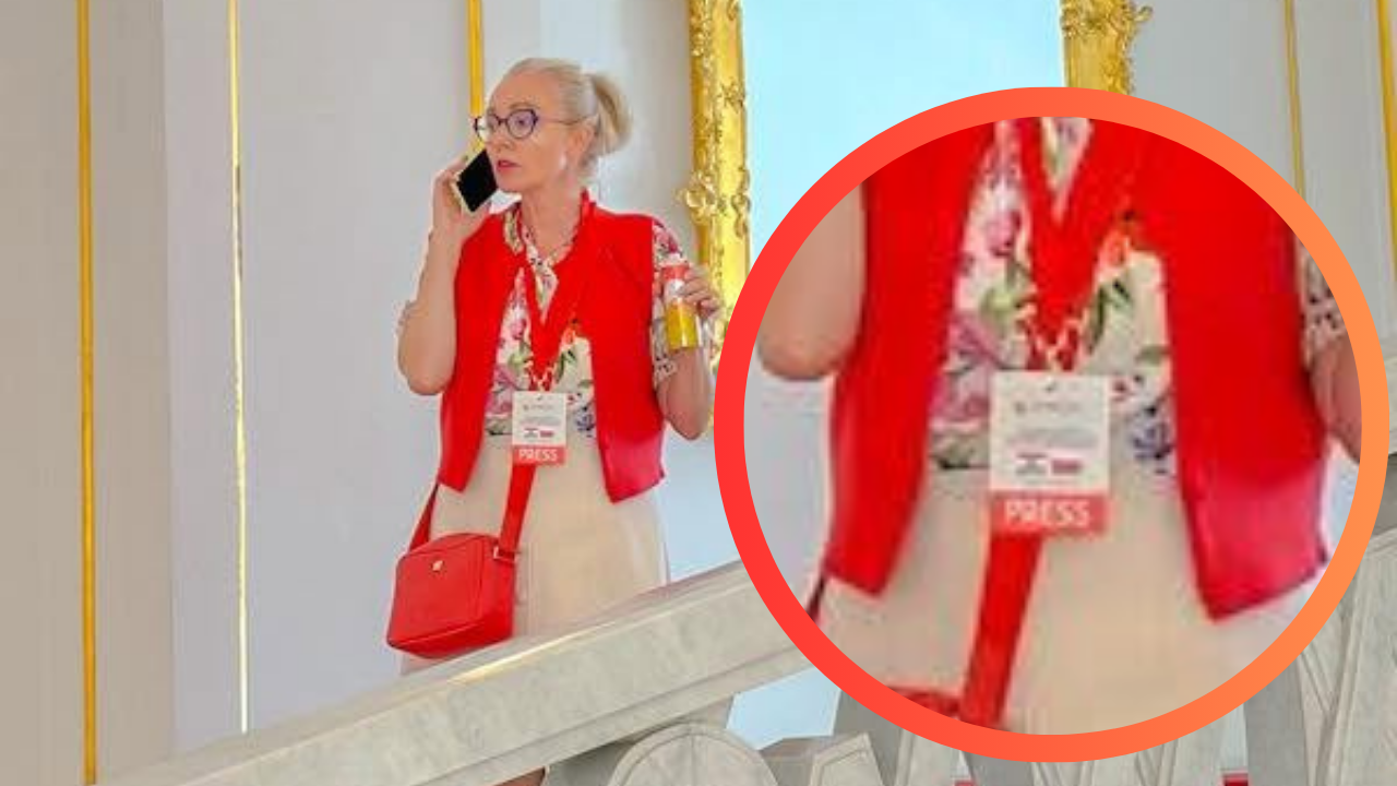 Miriam Šramová na Bratislavskom hrade s označením PRESS