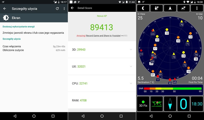 Czas działania baterii, wynik w AnTuTu Benchmark oraz test GPS