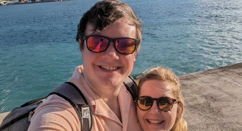 The author and her partner are pictured on a recent cruise around the Caribbean.Mikhaila Friel/Business Insider