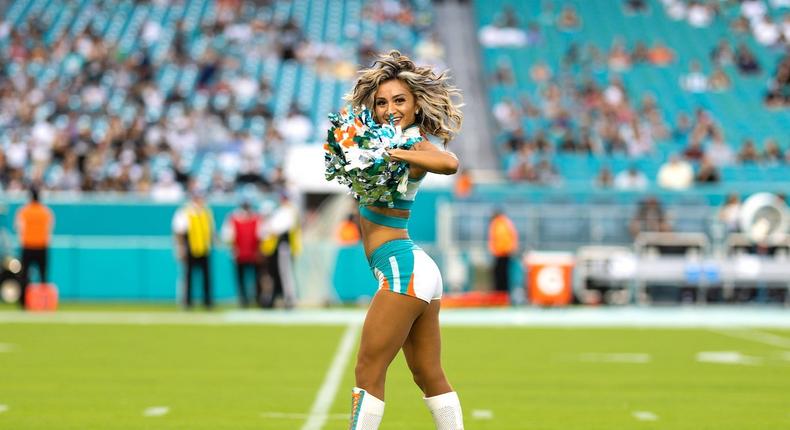 Dre DiLorenzo became a cheerleader for the Miami Dolphins at the age of 29.Brennan Asplen