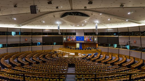 Na zdjęciu sala obrad w PE w Brukseli