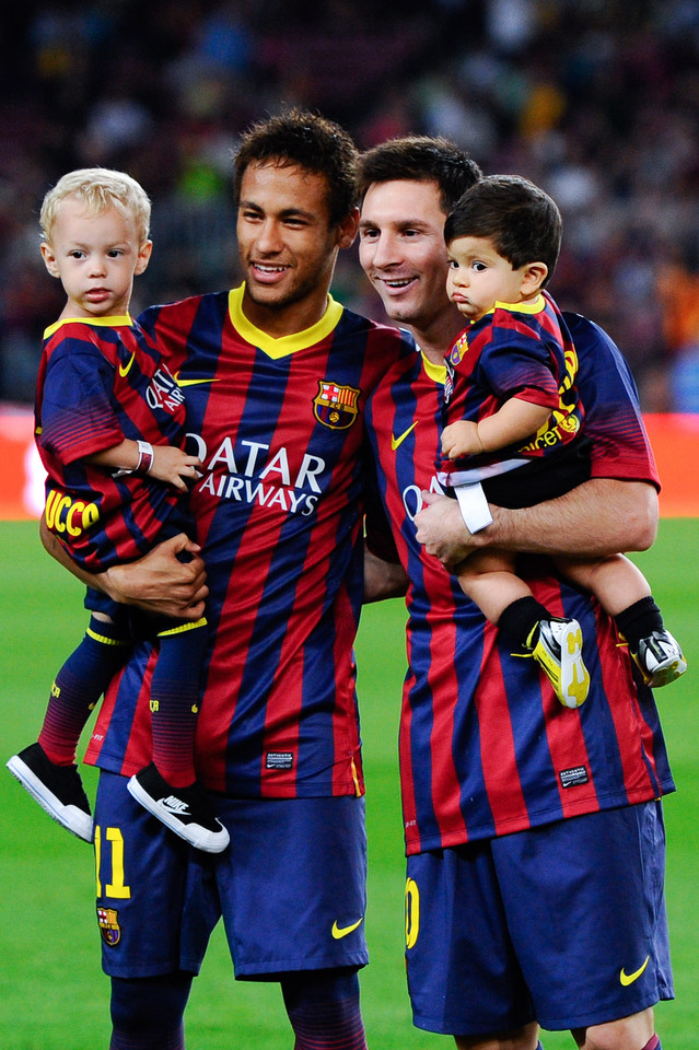 Messi z synem i Neymar z synem