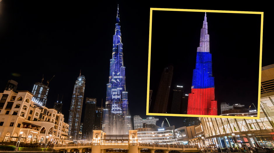 W czerwcu na Burdż Chalifa, najwyższym na świecie budynku, który znajduje się w Dubaju, wyświetlono nawet rosyjską flagę