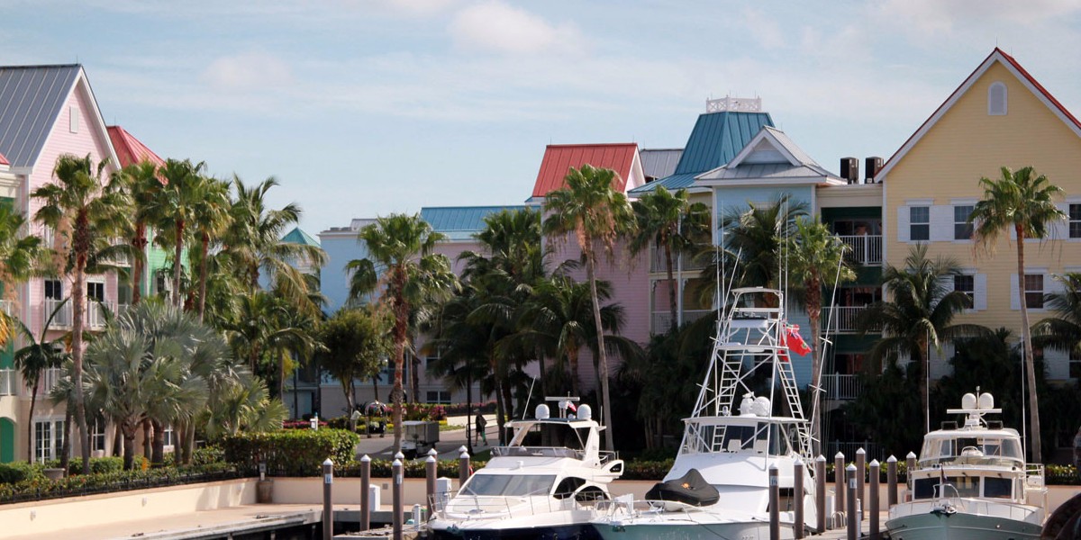 The marina in Nassau, the capital and largest city in the Bahamas.