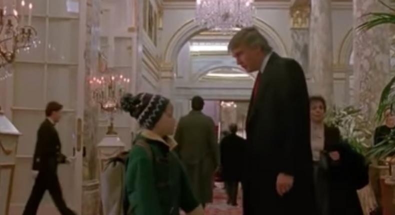 Donald Trump with actor Macaulay Culkin in Home Alone 2
