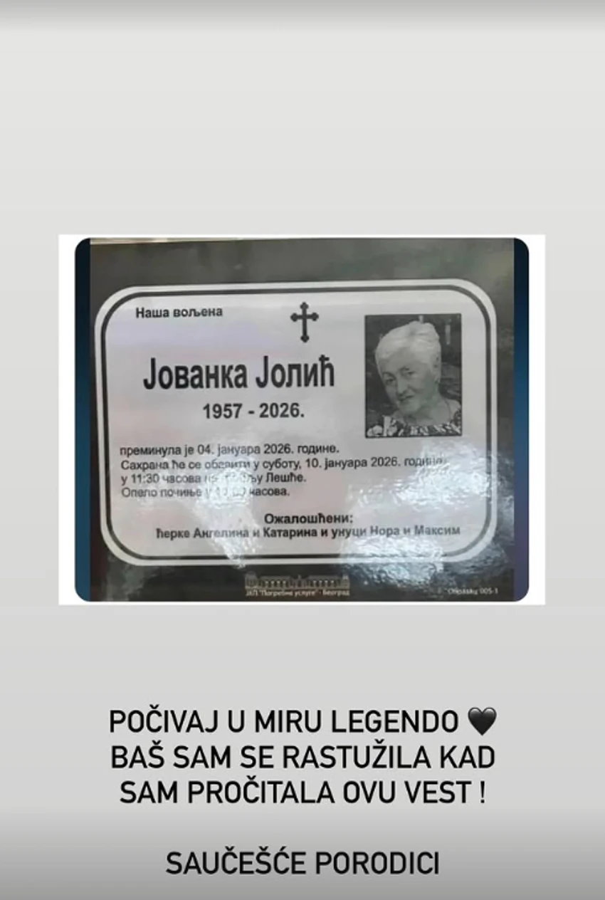 Kija se na Instagramu oprostila od Jovanke.