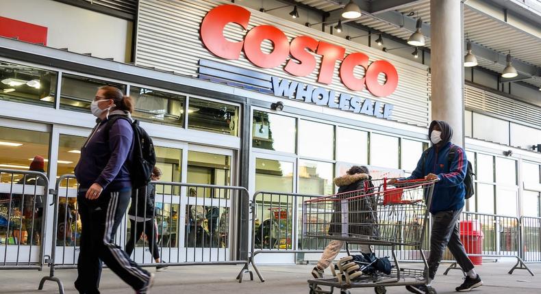 Costco shoppers outside one of its stores.Noam Galai/Getty Images