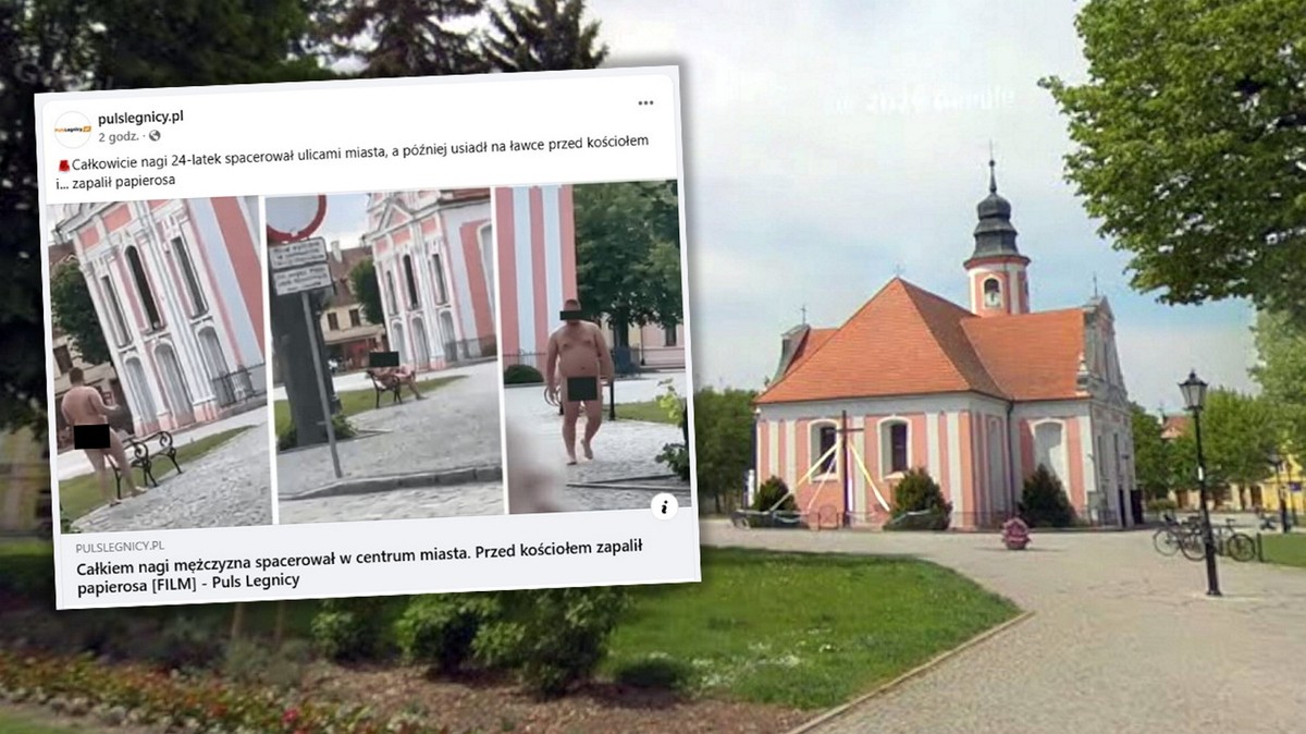 Ludzie zasłaniali oczy w Chocianowie. W takim stanie zobaczyli go na ławce przed kościołem