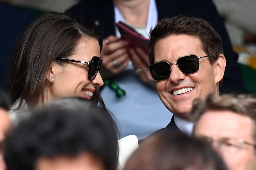 Tom Cruise i Hayley Atwell na finale Wimbledonu w Londynie