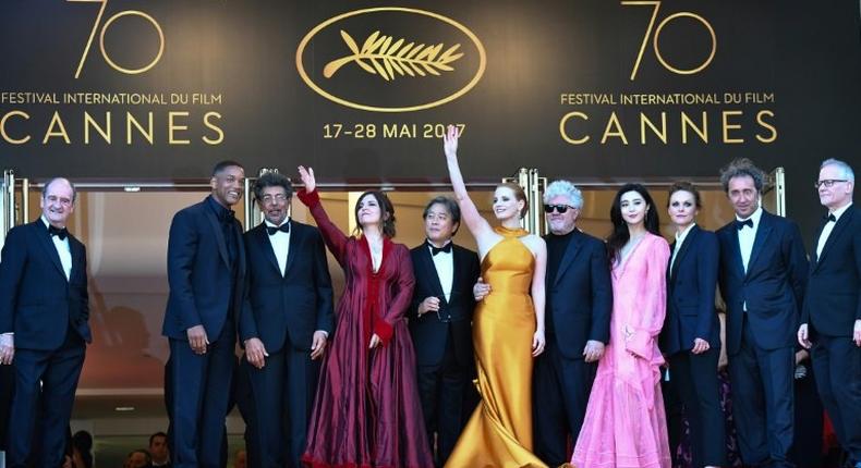 Members of jury arrive for the '70th Anniversary' ceremony of the Cannes Film Festival in southern France