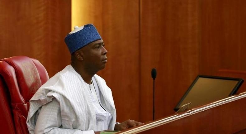 Senate President Bukola Saraki looks on during the 8th Nigeria Assembly in Abuja, Nigeria June 9, 2015. REUTERS/Afolabi Sotunde