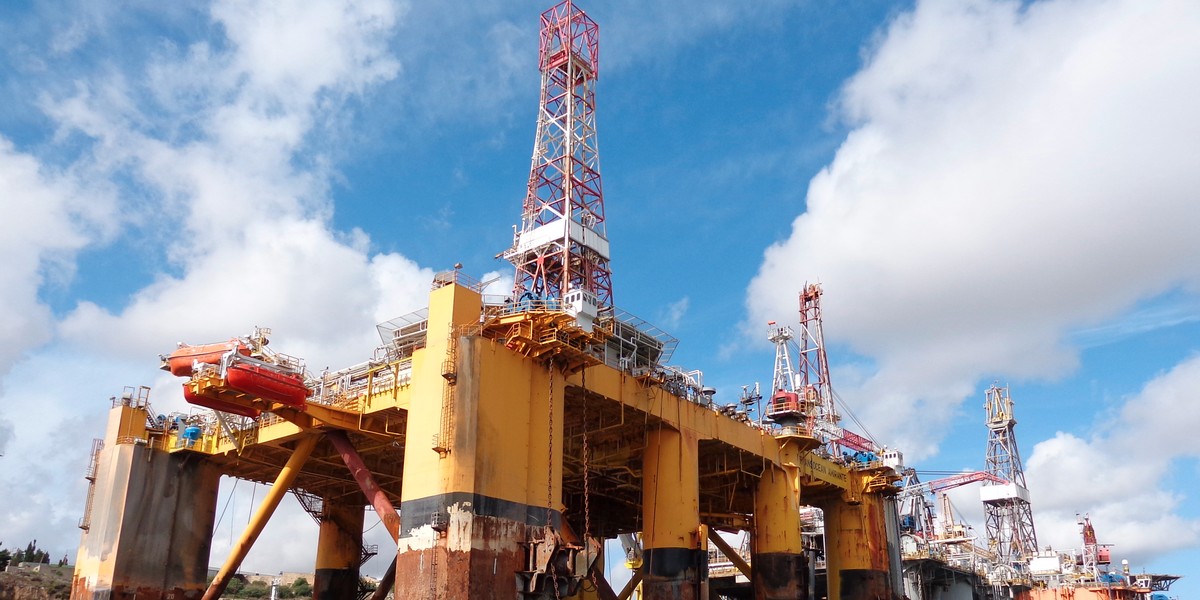 Three oil and gas rigs owned by Transocean Ltd sitting idle in the Grand Harbor in Valletta, Malta, on October 22.