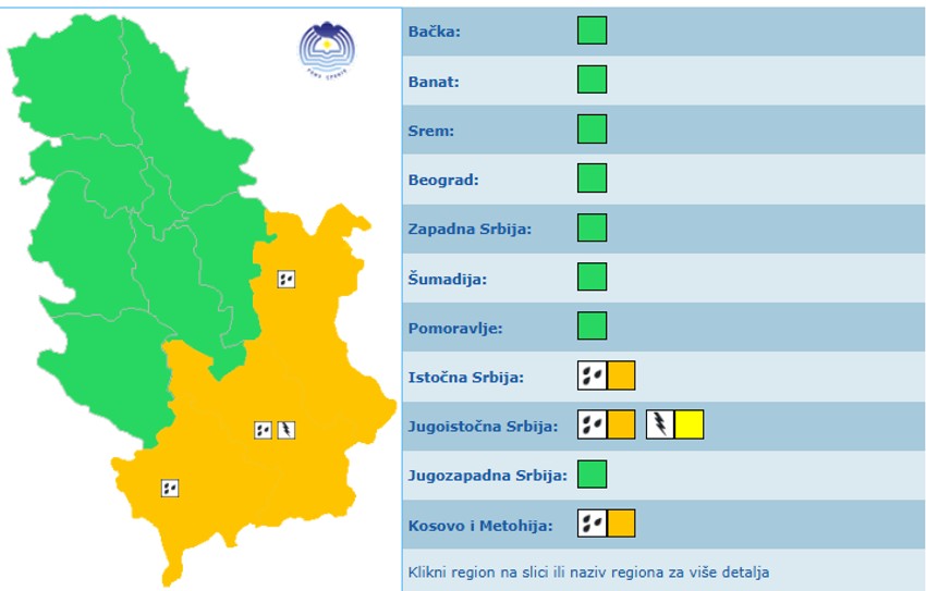 Narandžasti meteoalarm 25.05.2025