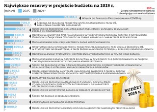 Największe rezerwy w projekcie budżetu na 2025 r.