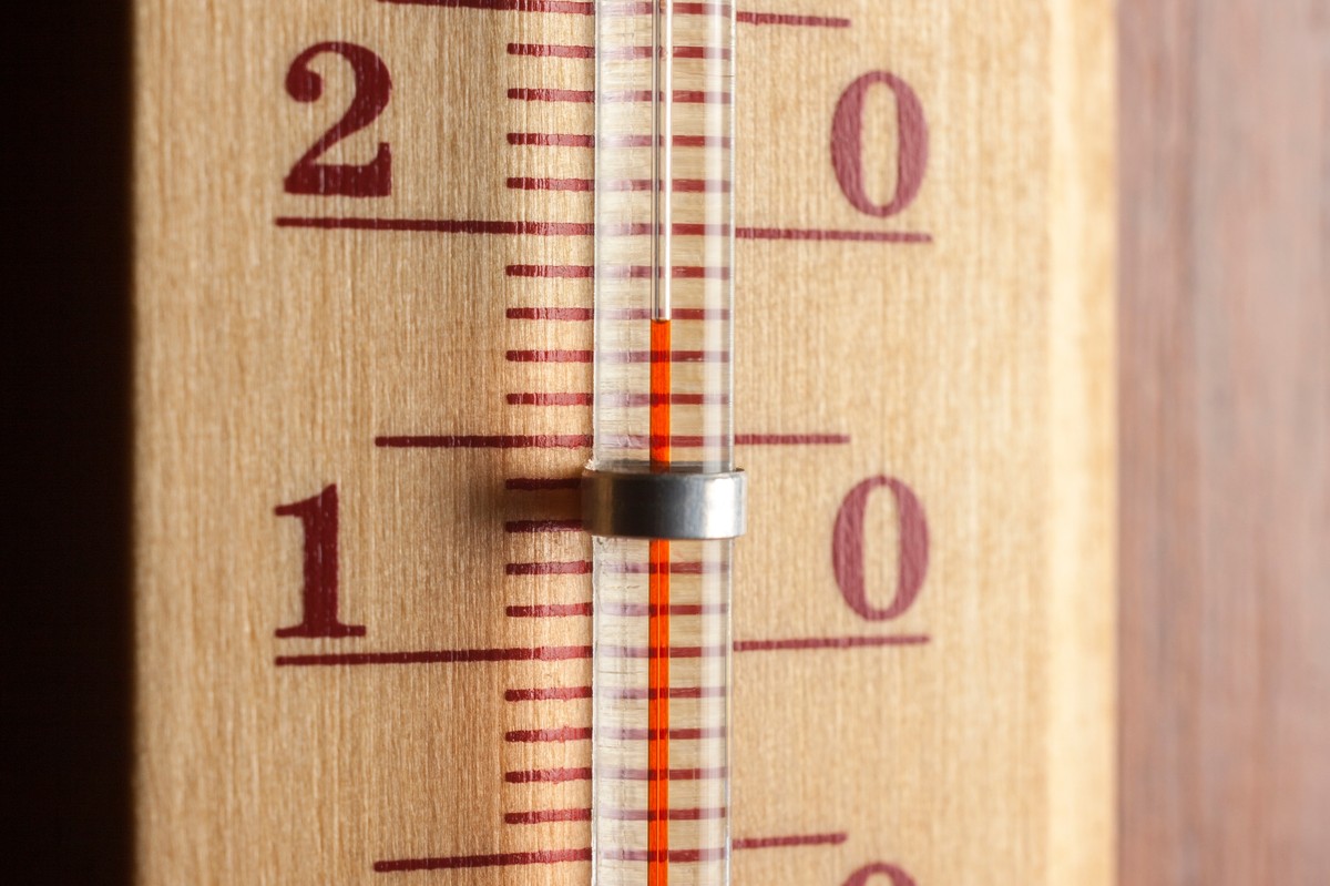 18 stopni Celsjusza, termometr