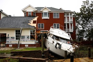 Boat sits in backyard after Hurricane Florence in New Bern, North Carolina